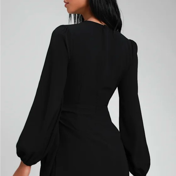 Lulu's Believe It or Knot Black Long Sleeve Dress - Picture 2 of 4